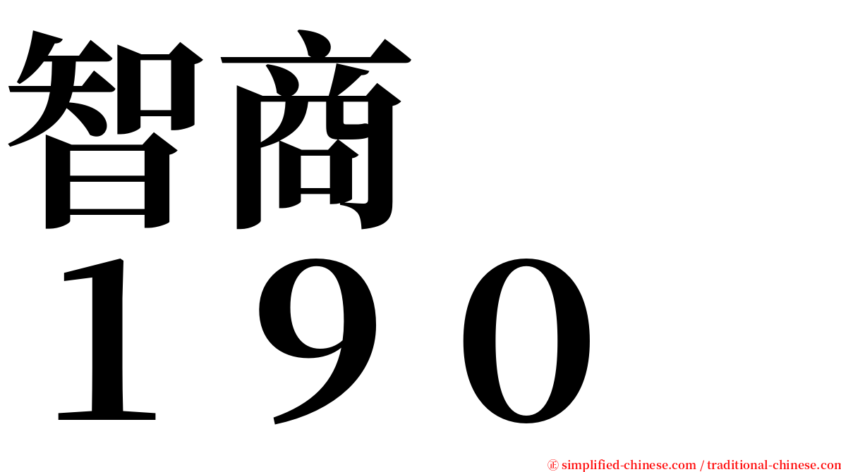 智商　　１９０ serif font